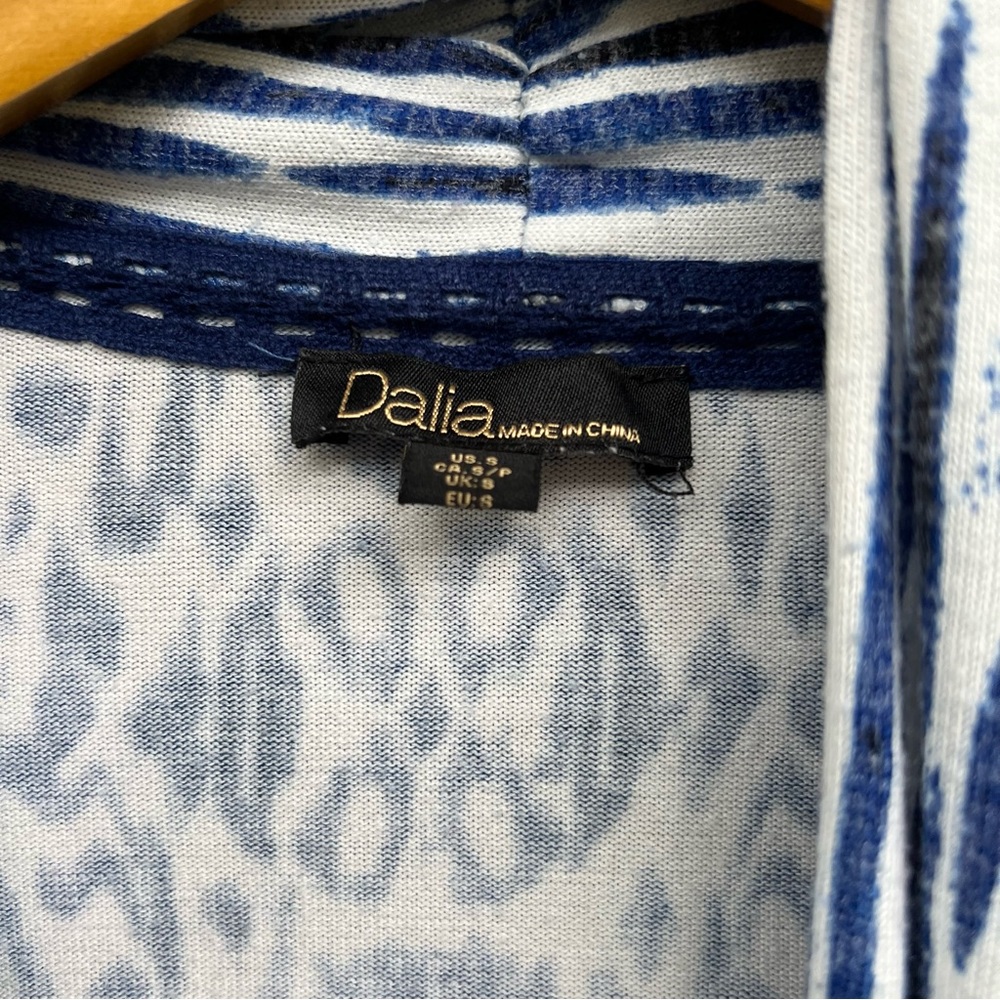 Dalia White And Blue Multi Patterned Cardigan Swe… - image 4